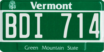VT license plate BDI714