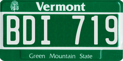 VT license plate BDI719