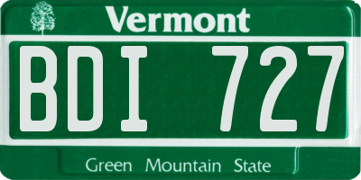 VT license plate BDI727