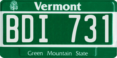 VT license plate BDI731