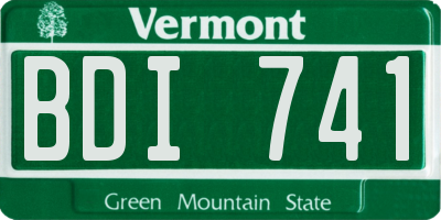 VT license plate BDI741