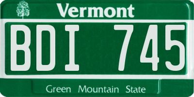 VT license plate BDI745