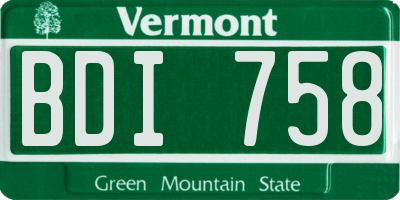 VT license plate BDI758