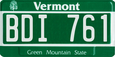 VT license plate BDI761