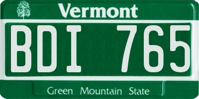 VT license plate BDI765