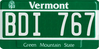 VT license plate BDI767