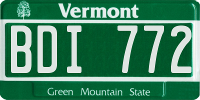 VT license plate BDI772