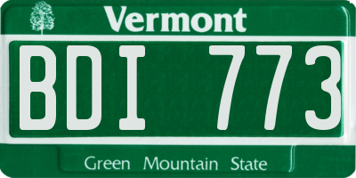 VT license plate BDI773