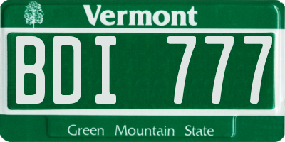 VT license plate BDI777