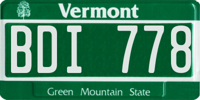VT license plate BDI778