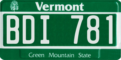 VT license plate BDI781
