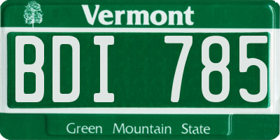 VT license plate BDI785