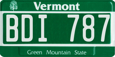 VT license plate BDI787