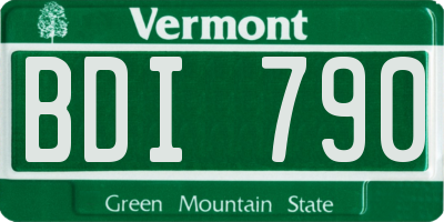 VT license plate BDI790