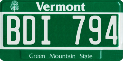 VT license plate BDI794