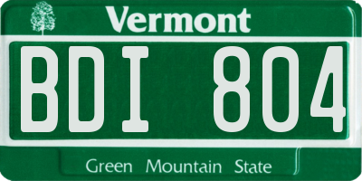 VT license plate BDI804