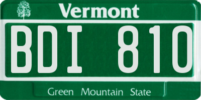 VT license plate BDI810