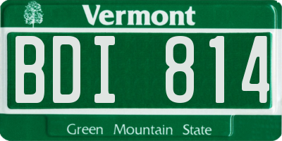 VT license plate BDI814