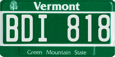 VT license plate BDI818