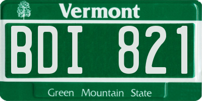 VT license plate BDI821