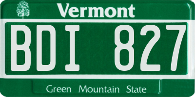 VT license plate BDI827