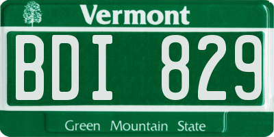 VT license plate BDI829