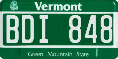 VT license plate BDI848