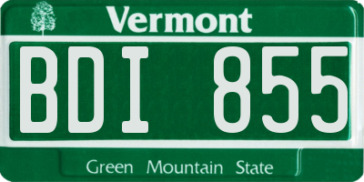 VT license plate BDI855