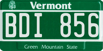 VT license plate BDI856