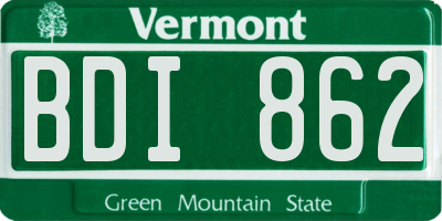 VT license plate BDI862