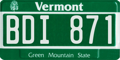 VT license plate BDI871
