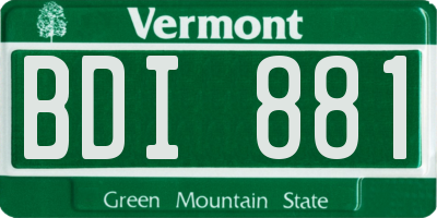 VT license plate BDI881