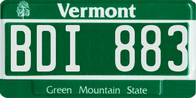 VT license plate BDI883