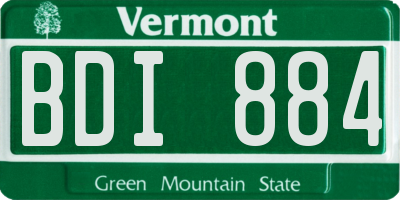 VT license plate BDI884