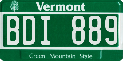 VT license plate BDI889