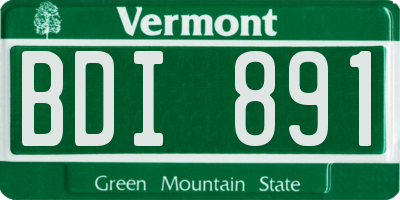 VT license plate BDI891