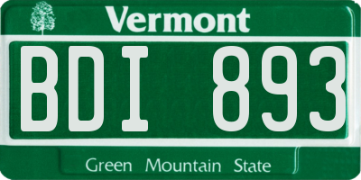 VT license plate BDI893