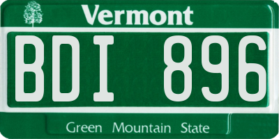 VT license plate BDI896