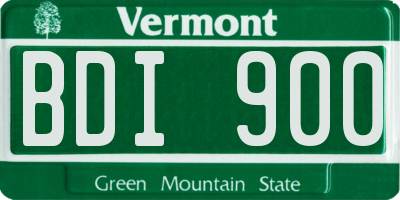 VT license plate BDI900