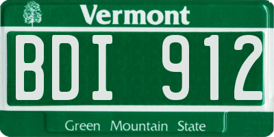 VT license plate BDI912