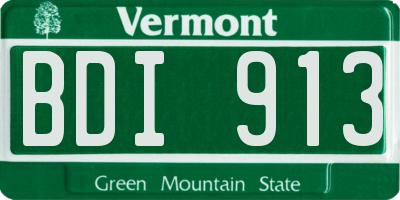 VT license plate BDI913