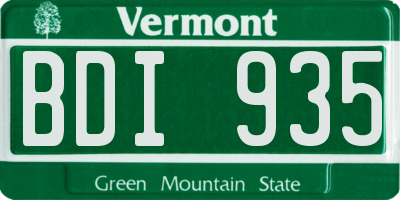 VT license plate BDI935