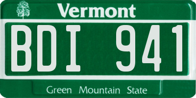 VT license plate BDI941