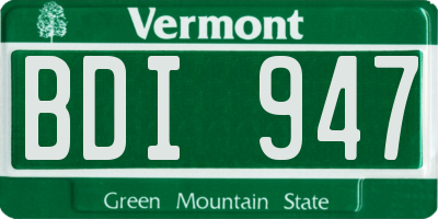 VT license plate BDI947