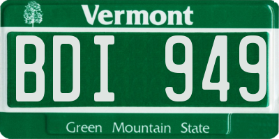 VT license plate BDI949