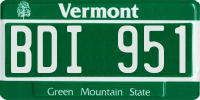 VT license plate BDI951