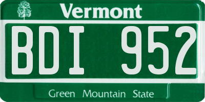 VT license plate BDI952