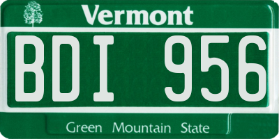 VT license plate BDI956