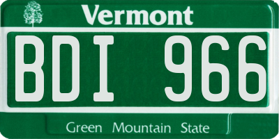 VT license plate BDI966