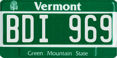 VT license plate BDI969